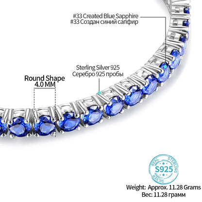 Sterling Silver Gemstone Strand Bracelet