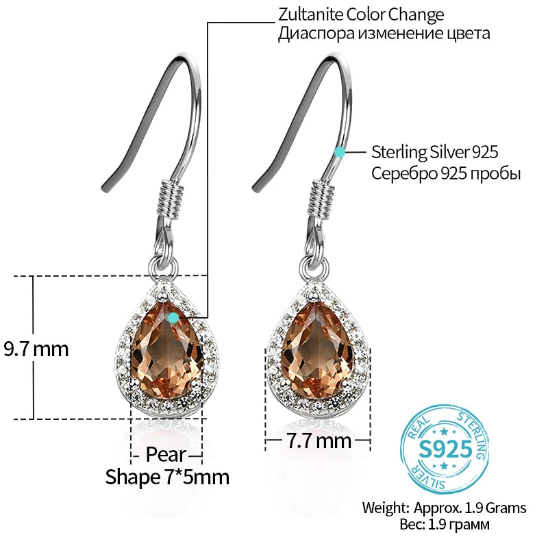 Ruby, Amethyst, Topaz & Zultanite Drop Earrings