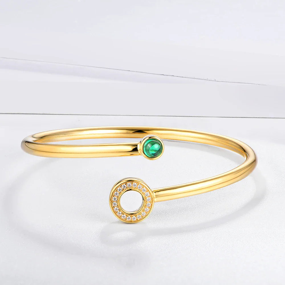 Emerald Gemstone Charm Bracelet