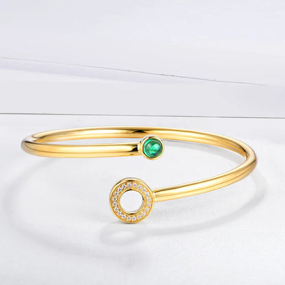 Emerald Gemstone Charm Bracelet