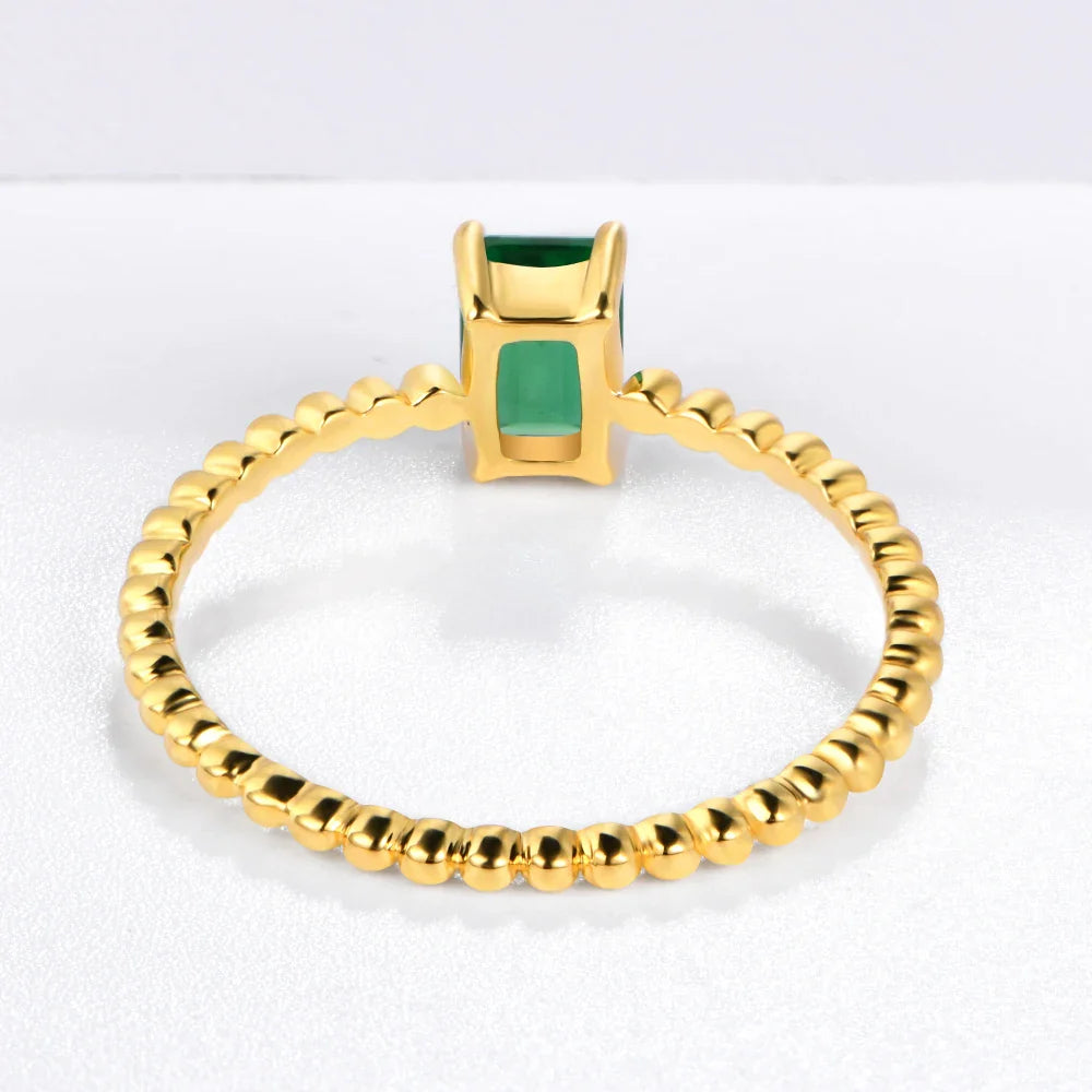 Sterling Silver Emerald Ring
