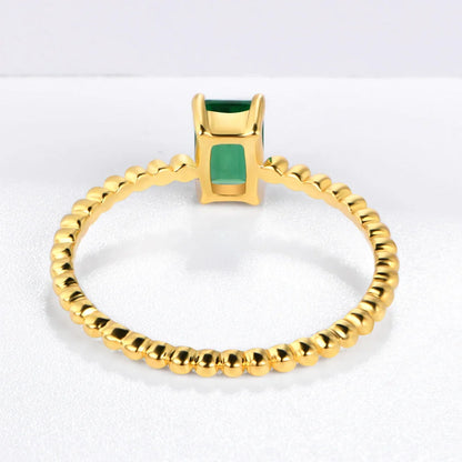 Sterling Silver Emerald Ring