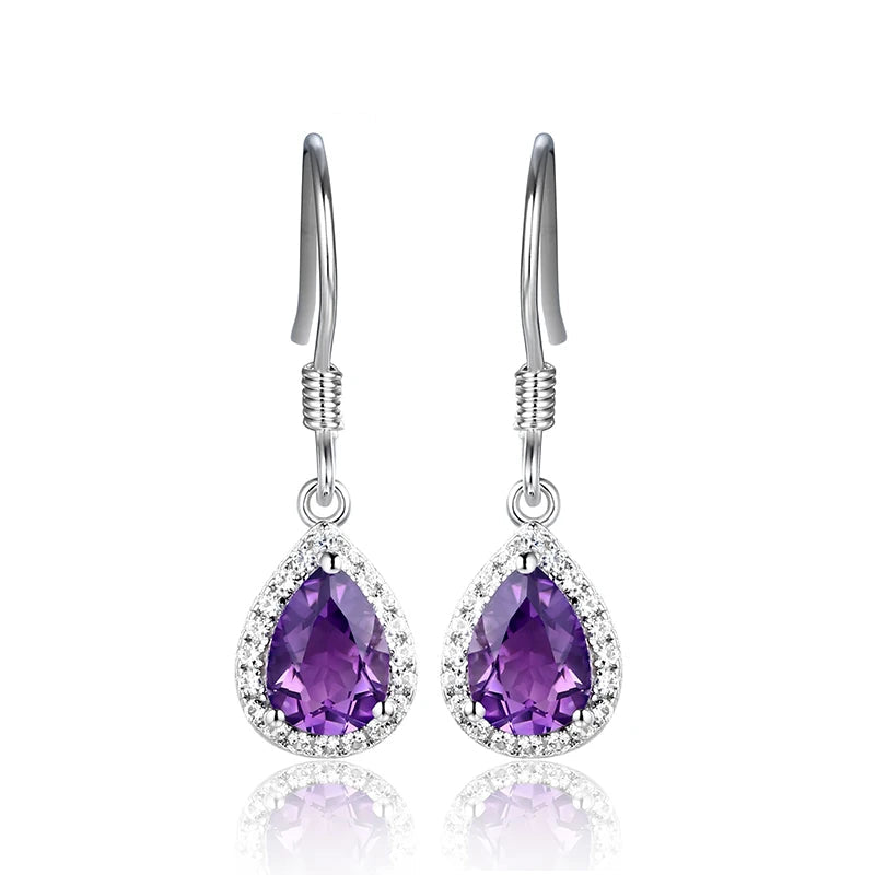 Ruby, Amethyst, Topaz & Zultanite Drop Earrings
