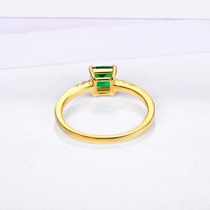 Sterling Silver Emerald Ring