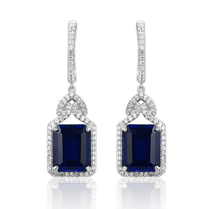 Sterling Silver Blue Sapphire Stud Earrings