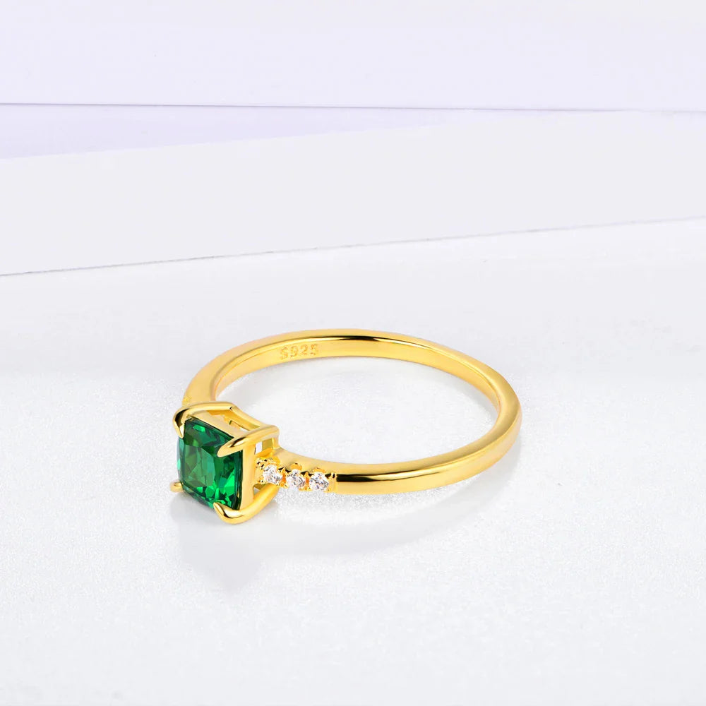 Sterling Silver Emerald Ring