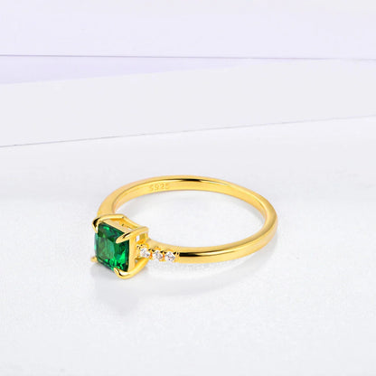 Sterling Silver Emerald Ring