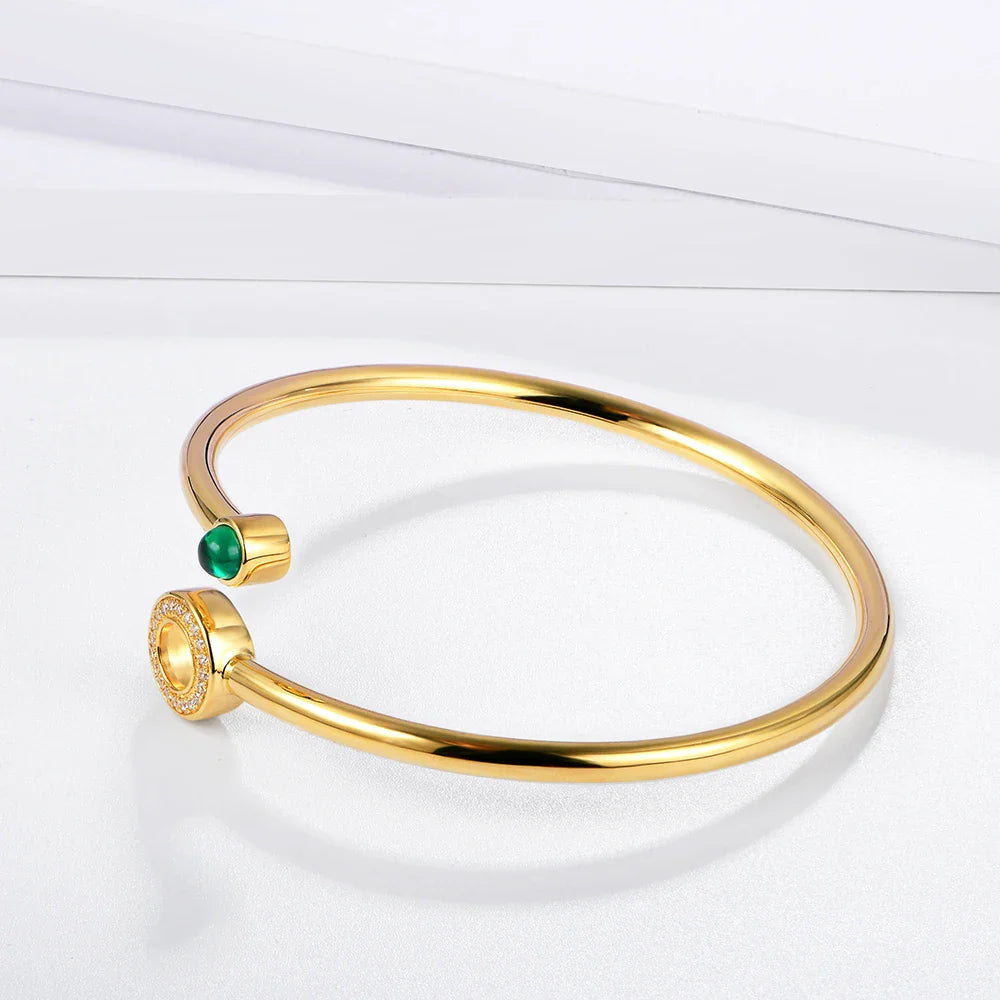 Emerald Gemstone Charm Bracelet
