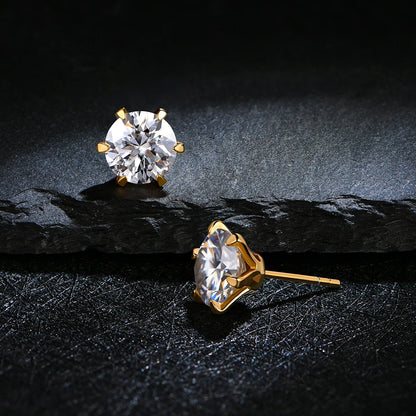 18K Gold Plated D-Color Moissanite Stud Earrings