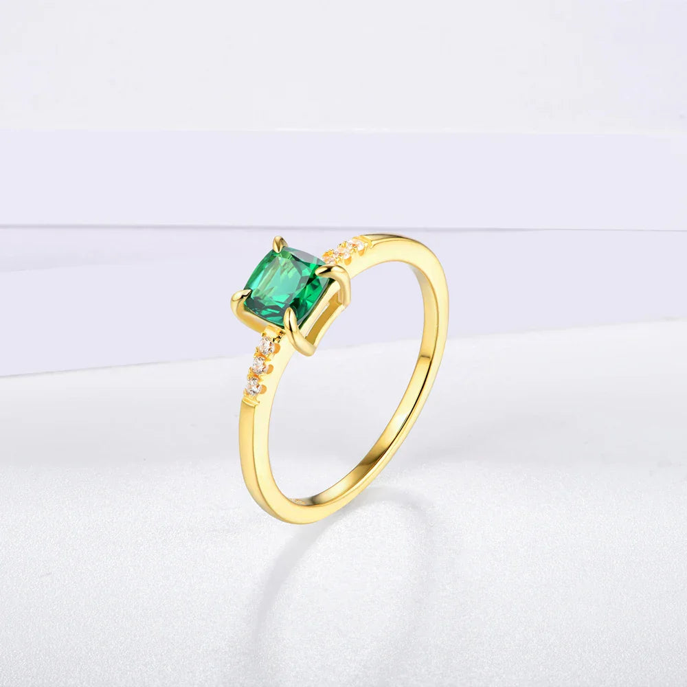 Sterling Silver Emerald Ring