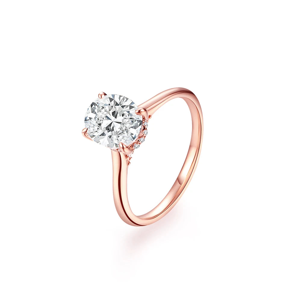 Oval Cut 9×7mm 2CT D VVS1 Moissanite Ring