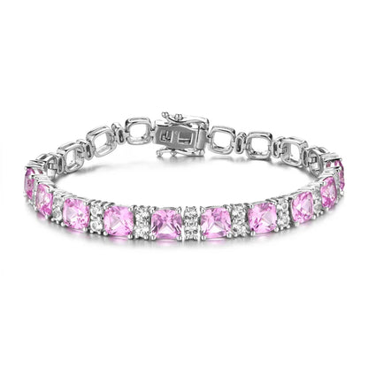 Sterling Silver Blue Spinel Tennis Bracelet