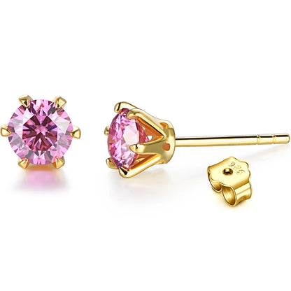 18K Gold Plated D-Color Moissanite Stud Earrings