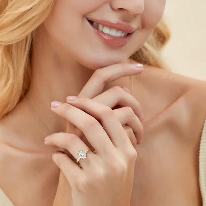 2.0CT Oval Cut Moissanite Halo Ring