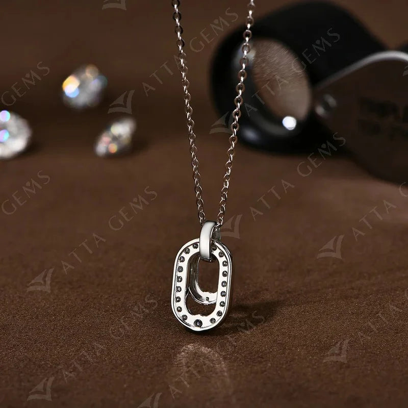 Luxury Round Cut 2.2mm Moissanite Pendant Necklace