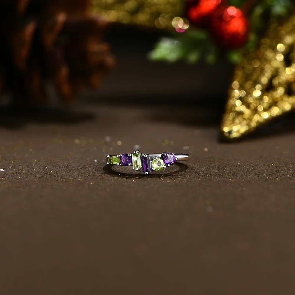 Sterling Silver Amethyst & Peridot Ring