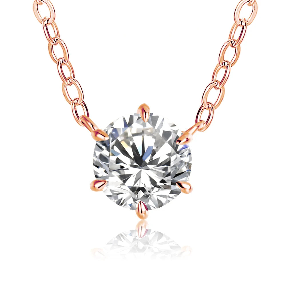 925 Sterling Silver Moissanite Pendant Necklace
