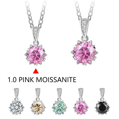 1 Carat Round Brilliant Cut D-Color Pendant Necklace
