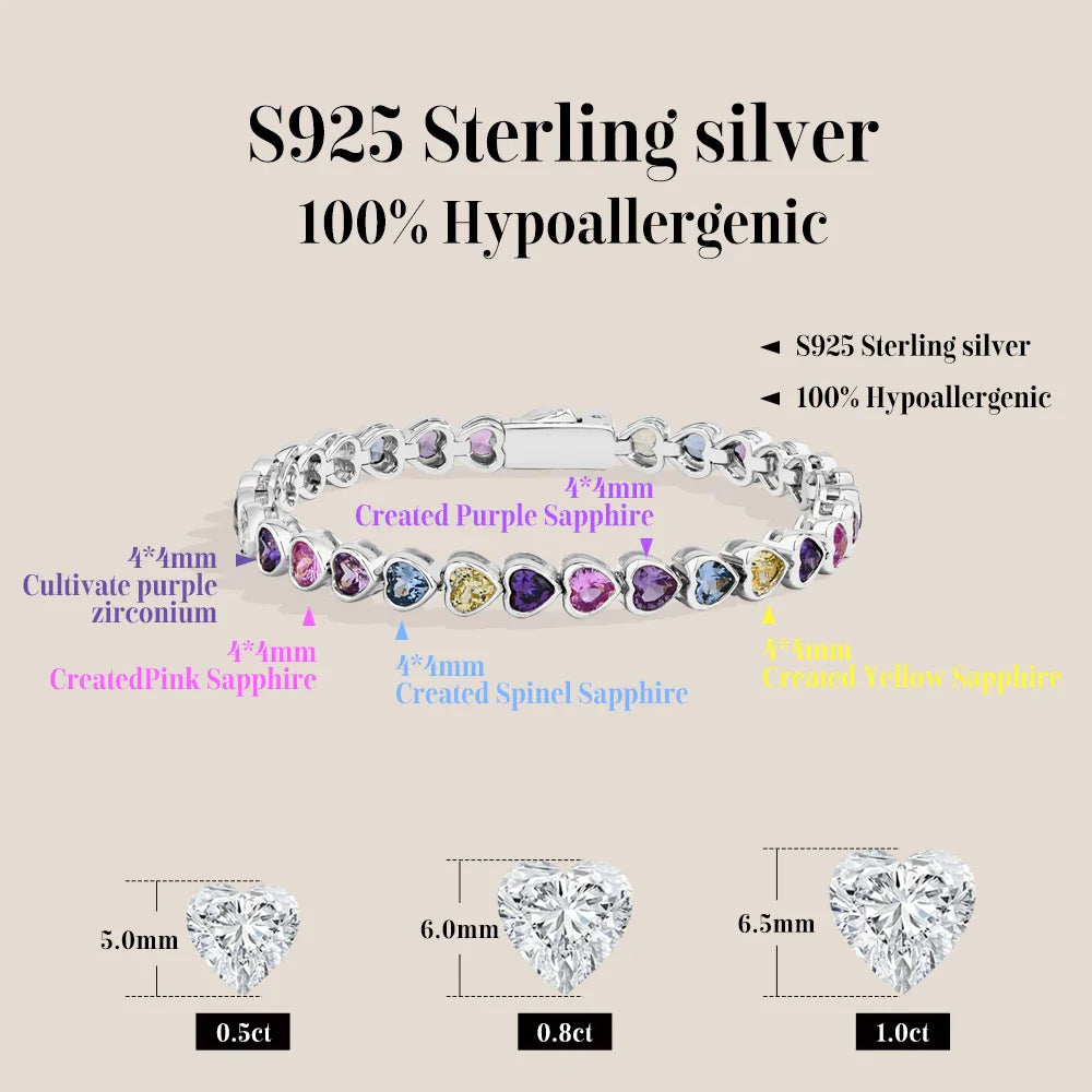 Heart-Shaped Sapphire Bracelet