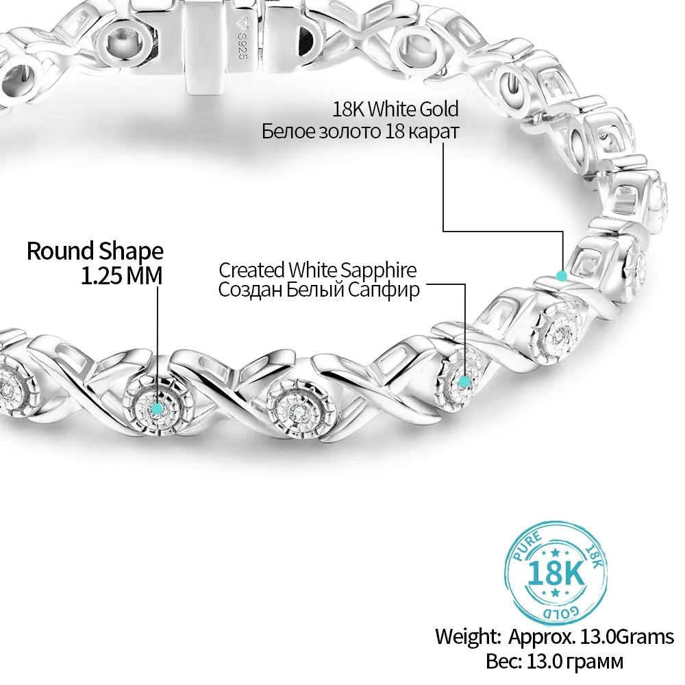 Sterling Silver 18K Gold Plated Tennis Bracelet