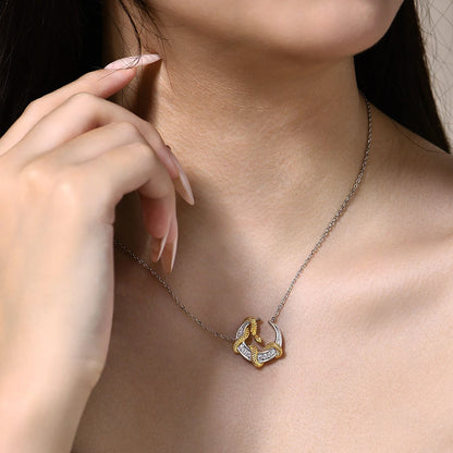 Luxury Moissanite Moon & Snake Necklace