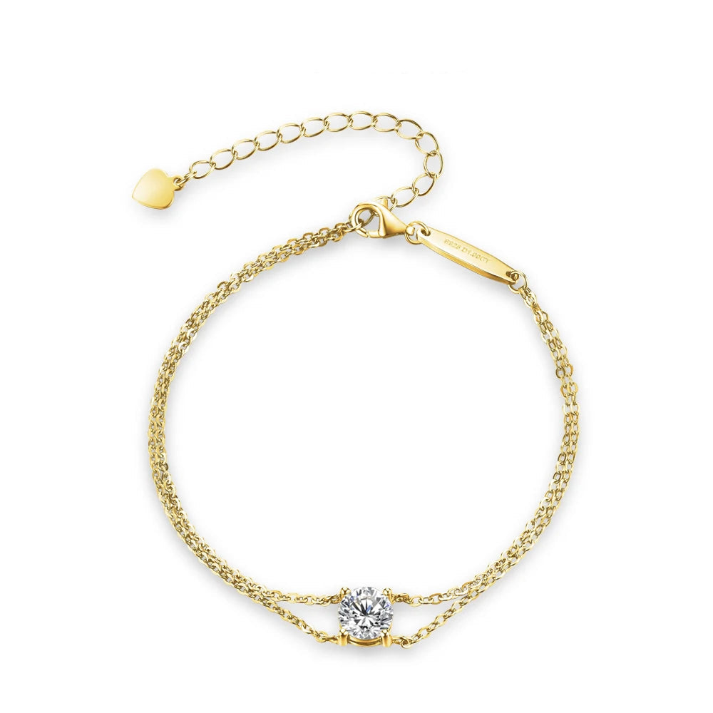 1.0CT Round Cut Moissanite Bracelet