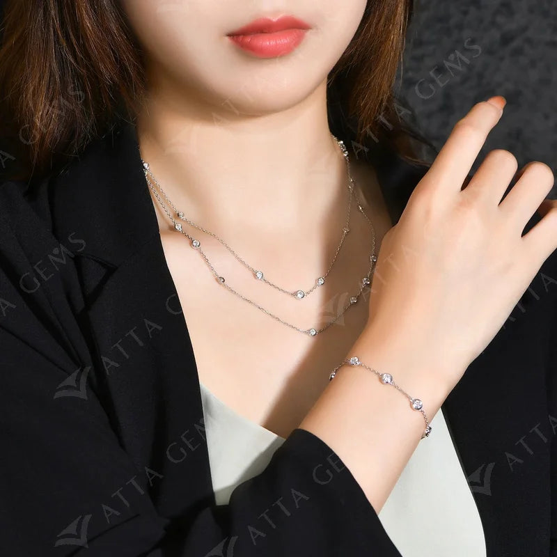 925 Sterling Silver Moissanite Necklace