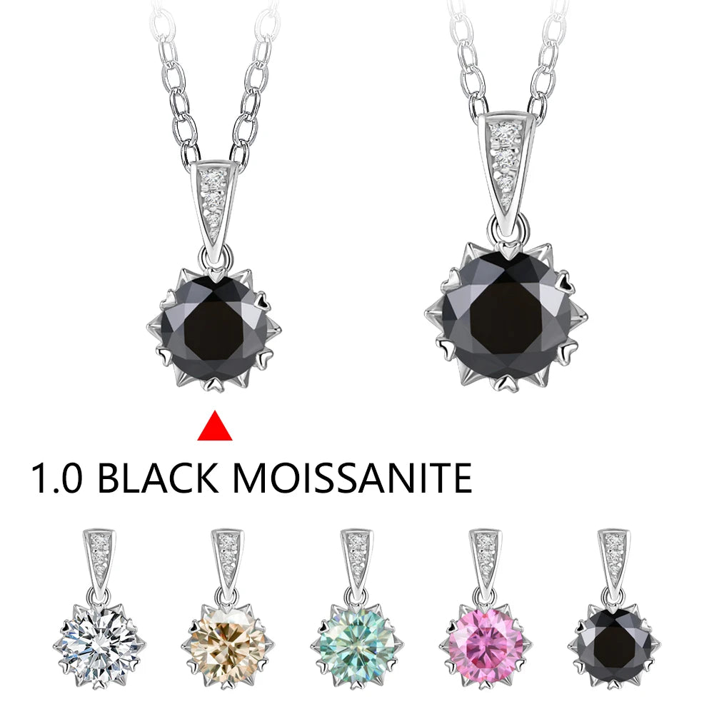 1 Carat Round Brilliant Cut D-Color Pendant Necklace