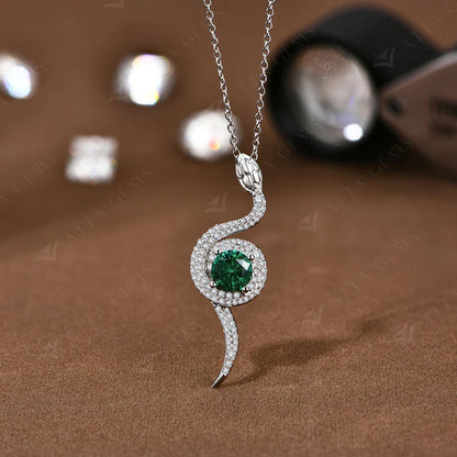 Sterling Silver Snake Pendant Necklace