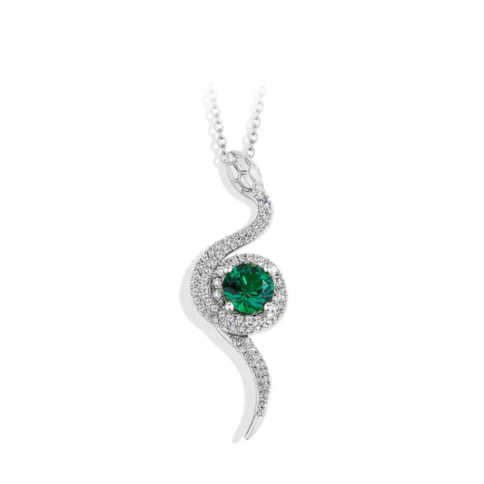 Sterling Silver Snake Pendant Necklace