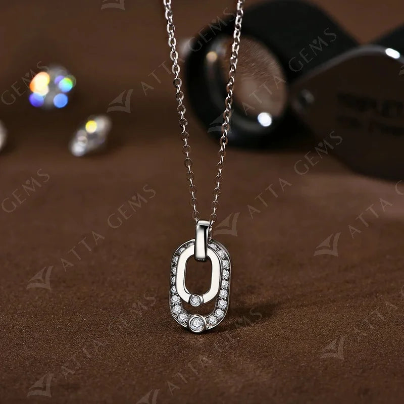 Luxury Round Cut 2.2mm Moissanite Pendant Necklace