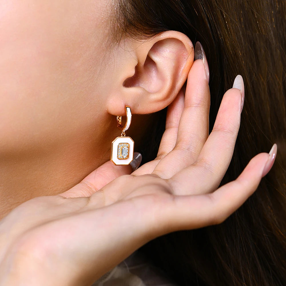 Octagon Cut 5×3mm Moissanite Stud Earrings