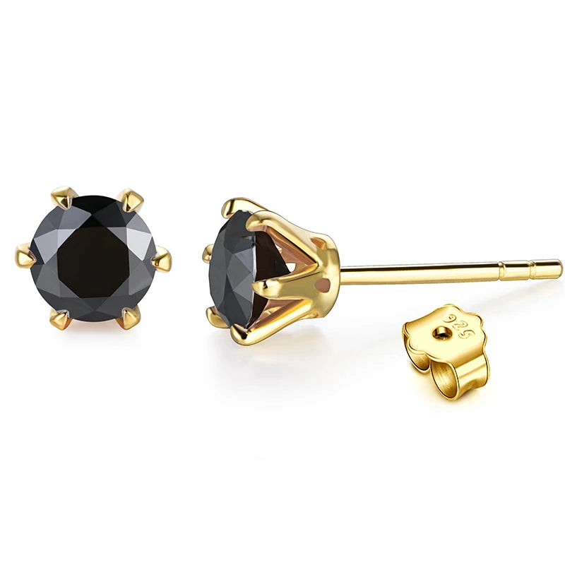18K Gold Plated D-Color Moissanite Stud Earrings