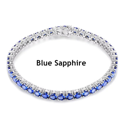 Sterling Silver Gemstone Strand Bracelet