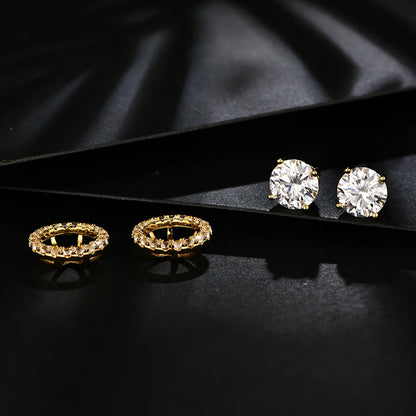 1.0 Carat D-Color Moissanite Detachable Stud Earrings