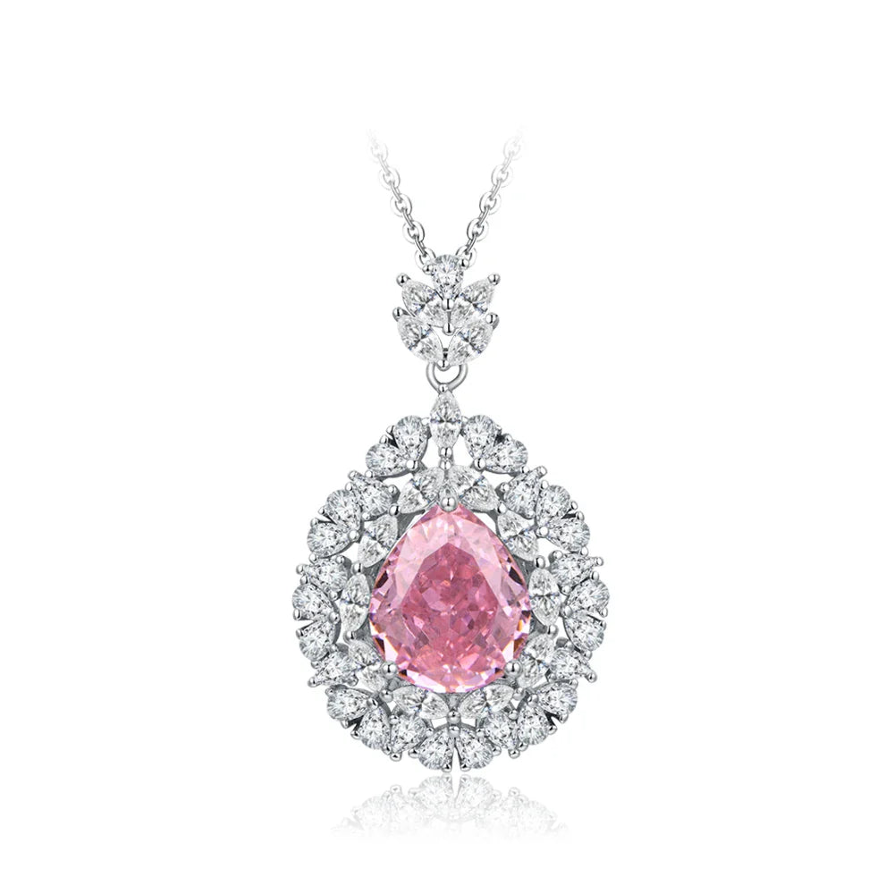 Sterling Silver Marquise Cut Cubic Zirconia Necklace