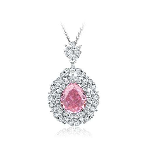 Sterling Silver Marquise Cut Cubic Zirconia Necklace