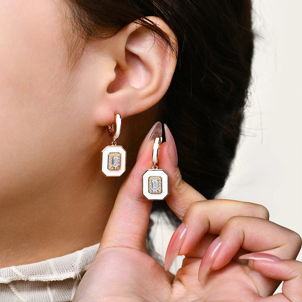 Octagon Cut 5×3mm Moissanite Stud Earrings
