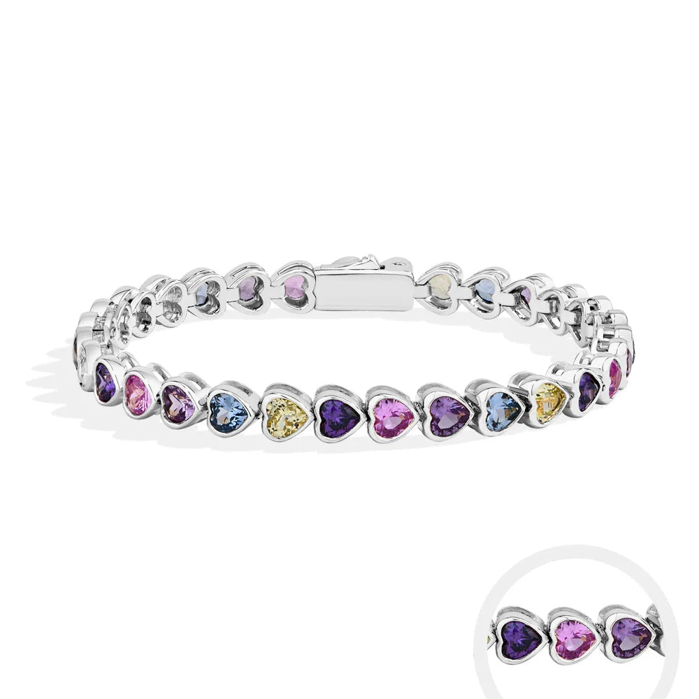 Heart-Shaped Sapphire Bracelet
