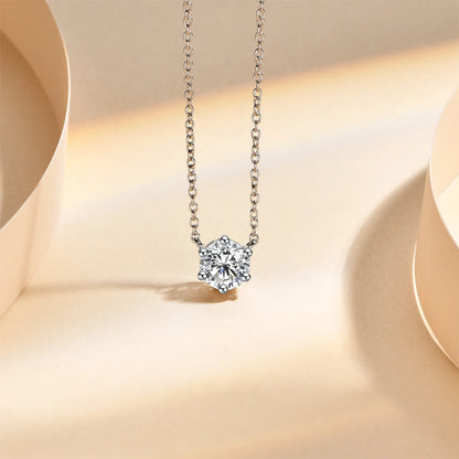 925 Sterling Silver Moissanite Pendant Necklace