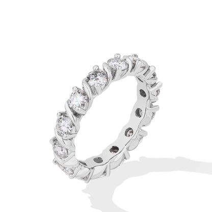 Full Moissanite Round Cut Ring