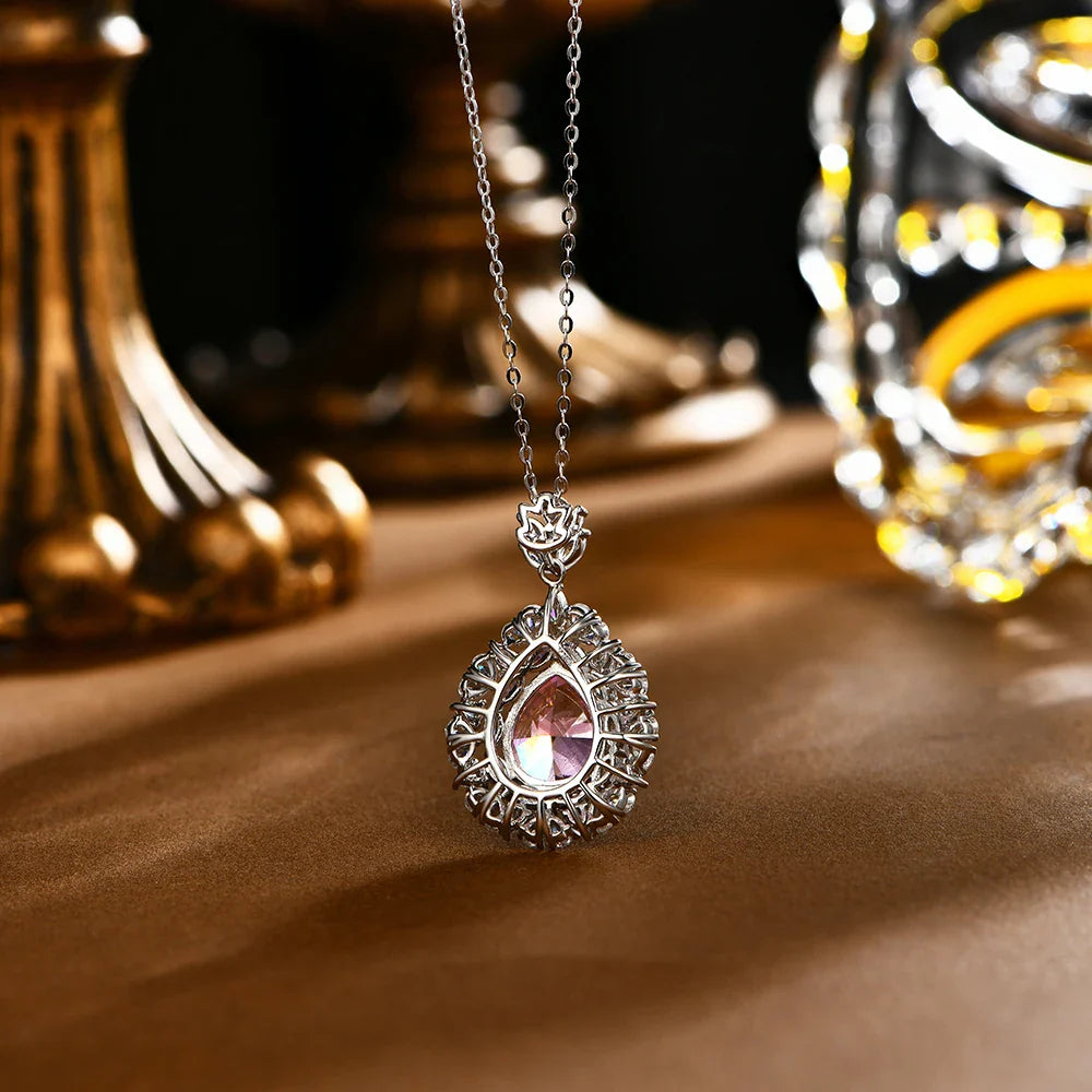 Sterling Silver Marquise Cut Cubic Zirconia Necklace