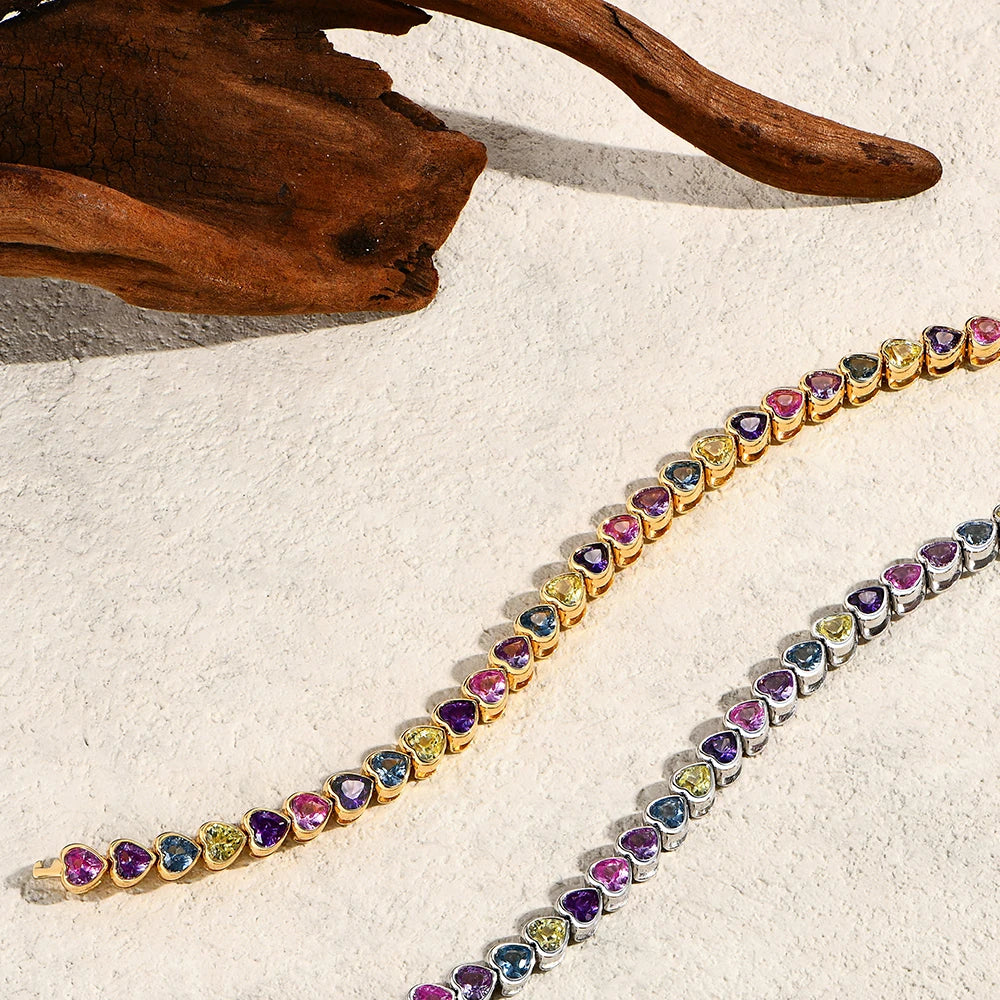 Heart-Shaped Sapphire Bracelet
