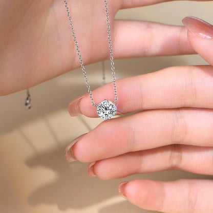925 Sterling Silver Moissanite Pendant Necklace