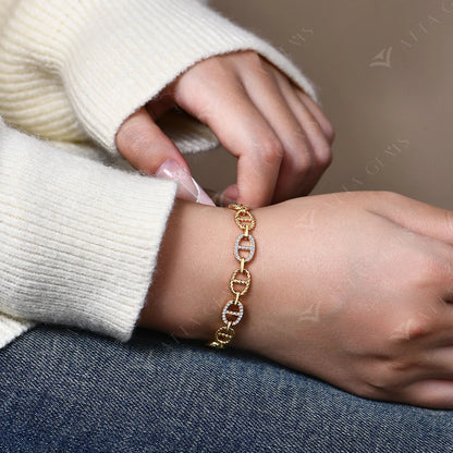 D VVS1 Color Moissanite Diamond Bracelet