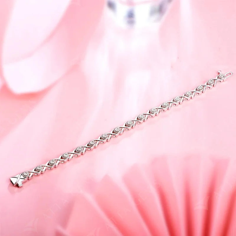 Sterling Silver 18K Gold Plated Tennis Bracelet