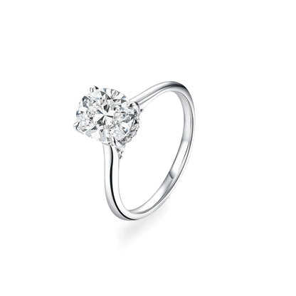 Oval Cut 9×7mm 2CT D VVS1 Moissanite Ring