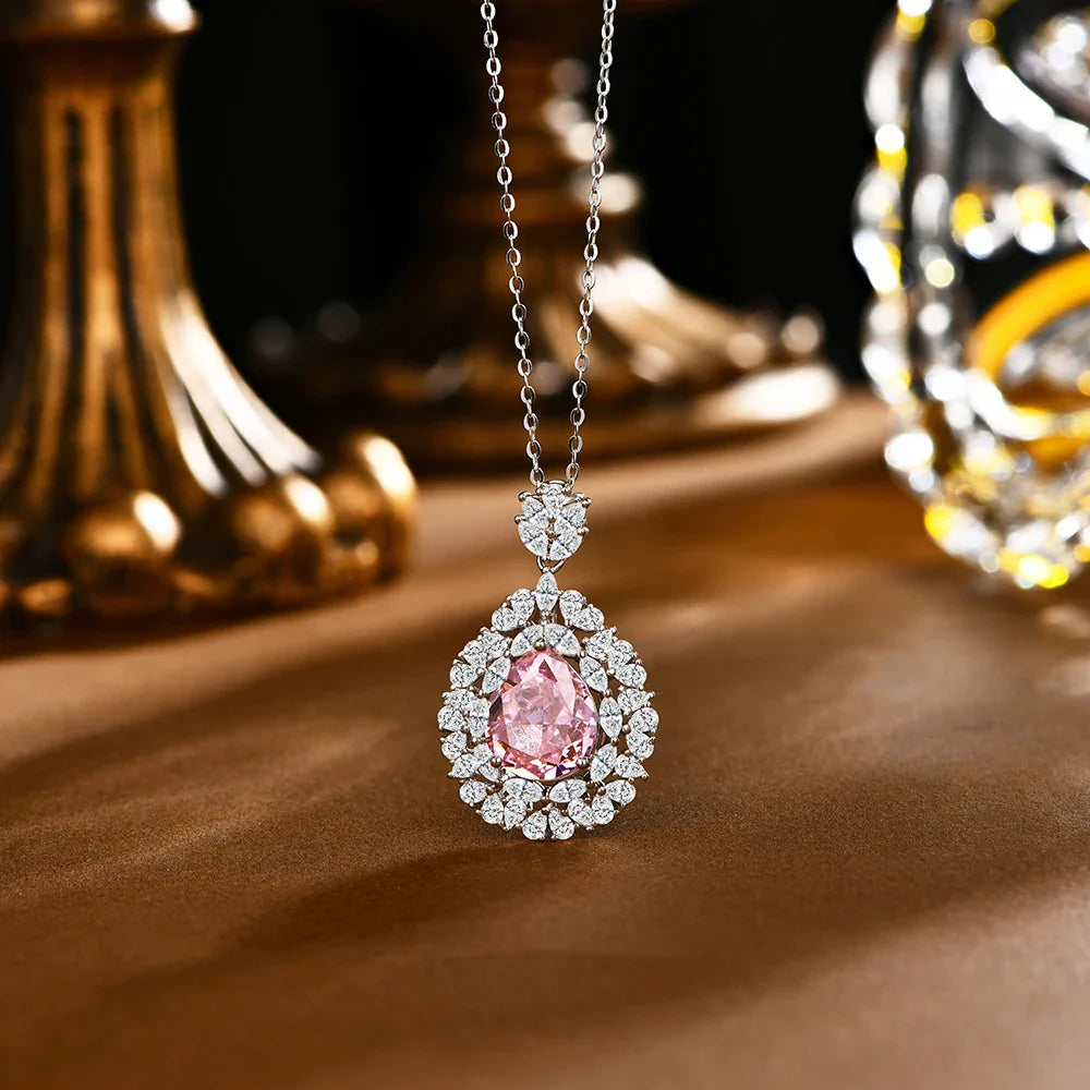 Sterling Silver Marquise Cut Cubic Zirconia Necklace