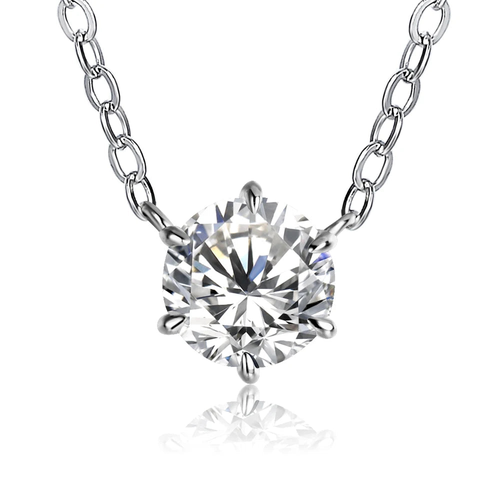 925 Sterling Silver Moissanite Pendant Necklace