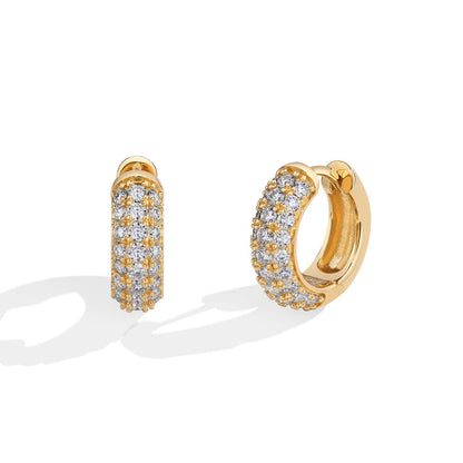 D VVS1 Round Moissanite Diamond Stud Earrings